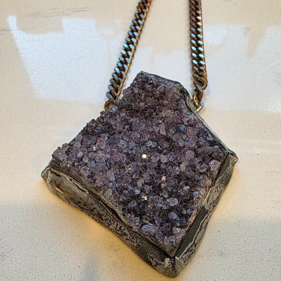 Druzy Amethyst Barbara Pellegrino Necklace - Picture 4 of 7